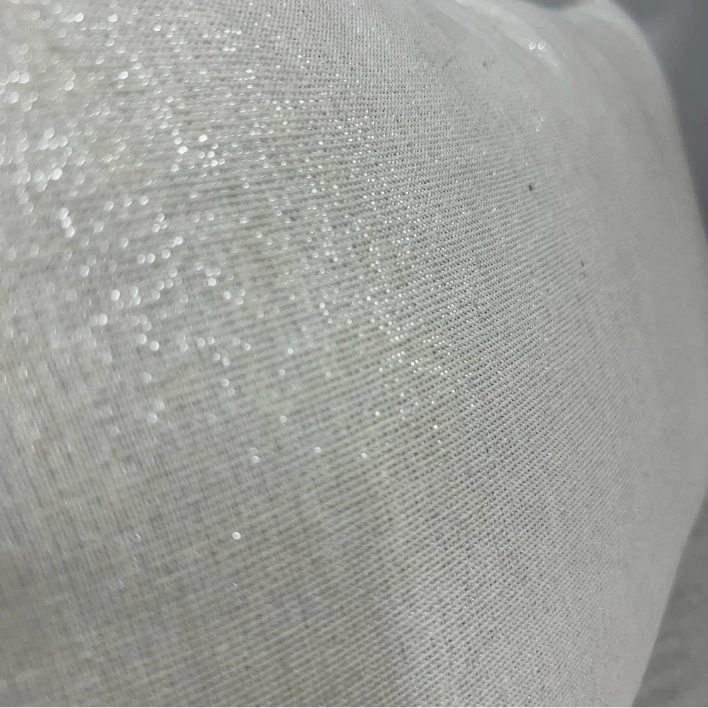Grey Silver White Sequined Beaded Let It Snow Holiday Throw Pillow Cushion nwt